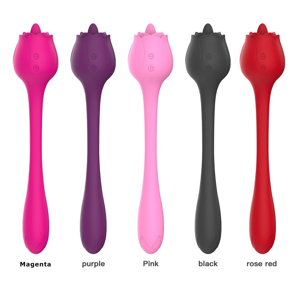 Deeplik Tongue Licking Vibrators Adult Toy for Women Sex Toys, 2 in 1 Tongue Toy 10 Licking & 10 Egg Vibrator Modes, Rose Sexual Pleasure Tool Dual Vibrator Bullet Toys for Female Nipple Clitoral Stimulator