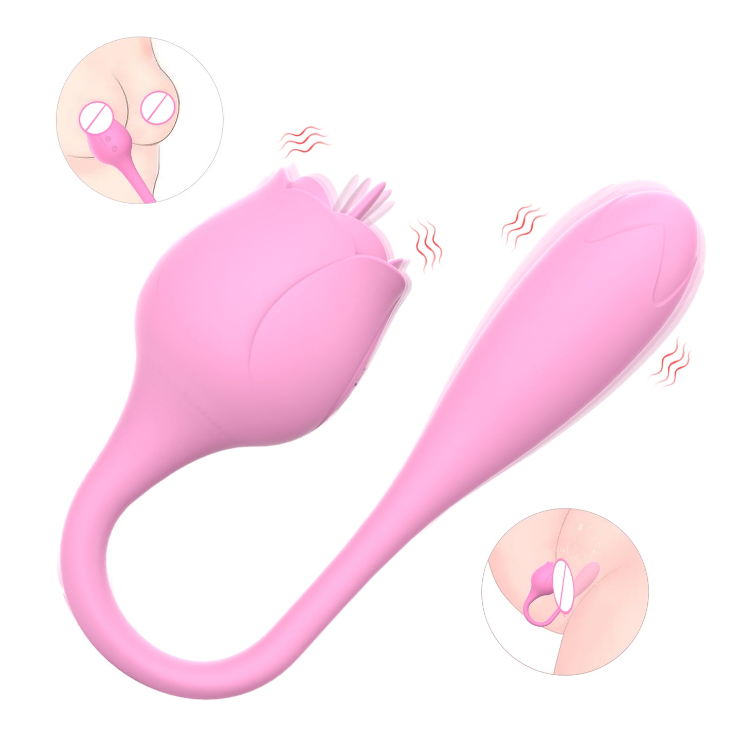 Deeplik 2 in 1 Tongue Licking Vibrator and Egg Vibrator