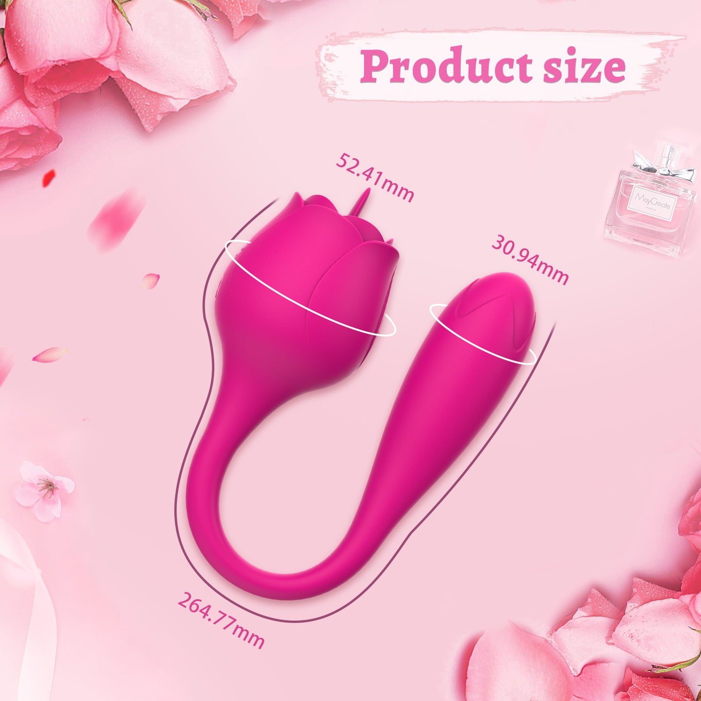 Deeplik Tongue Licking Vibrators Adult Toy for Women Sex Toys, 2 in 1 Tongue Toy 10 Licking & 10 Egg Vibrator Modes, Rose Sexual Pleasure Tool Dual Vibrator Bullet Toys for Female Nipple Clitoral Stimulator