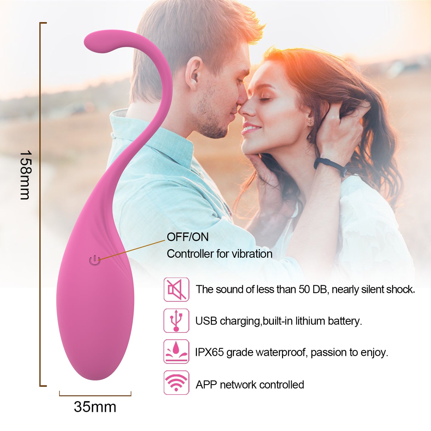 DEEPLIK Lush G -Spot Vibrators with Remote, Long Distance App Controlled Egg Vibrator Wireless Bluetooth Vibrating Women Sex Toys Rechargeable Massagers for Female Couples Sexual Stimulator