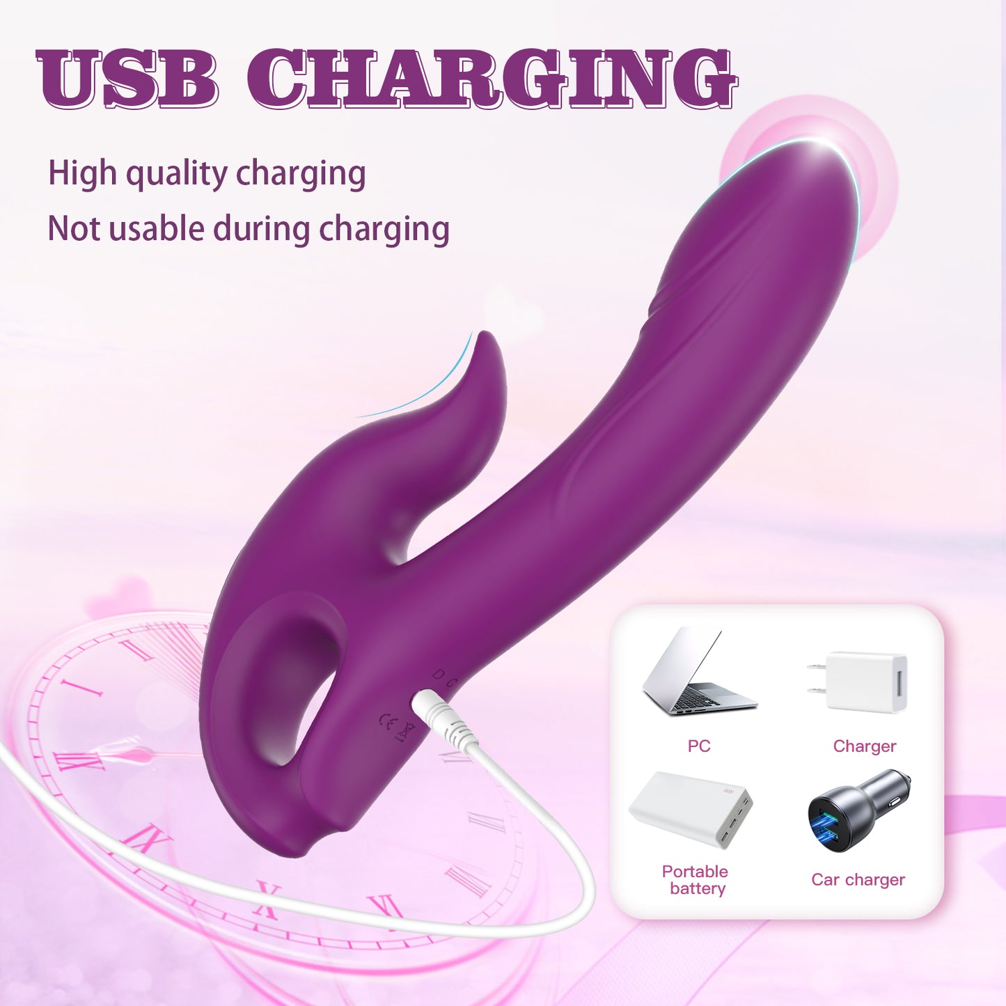 Rabbit G-Spot Vibrator Sex Toy - Clitoral Vibrator Deeplik Sex Toys for Women Clitoral Nipple, 3 in 2 Vibrators with 10 Vibrations, Sex Toy G-Spot Dual Vibrator for Female and Couple