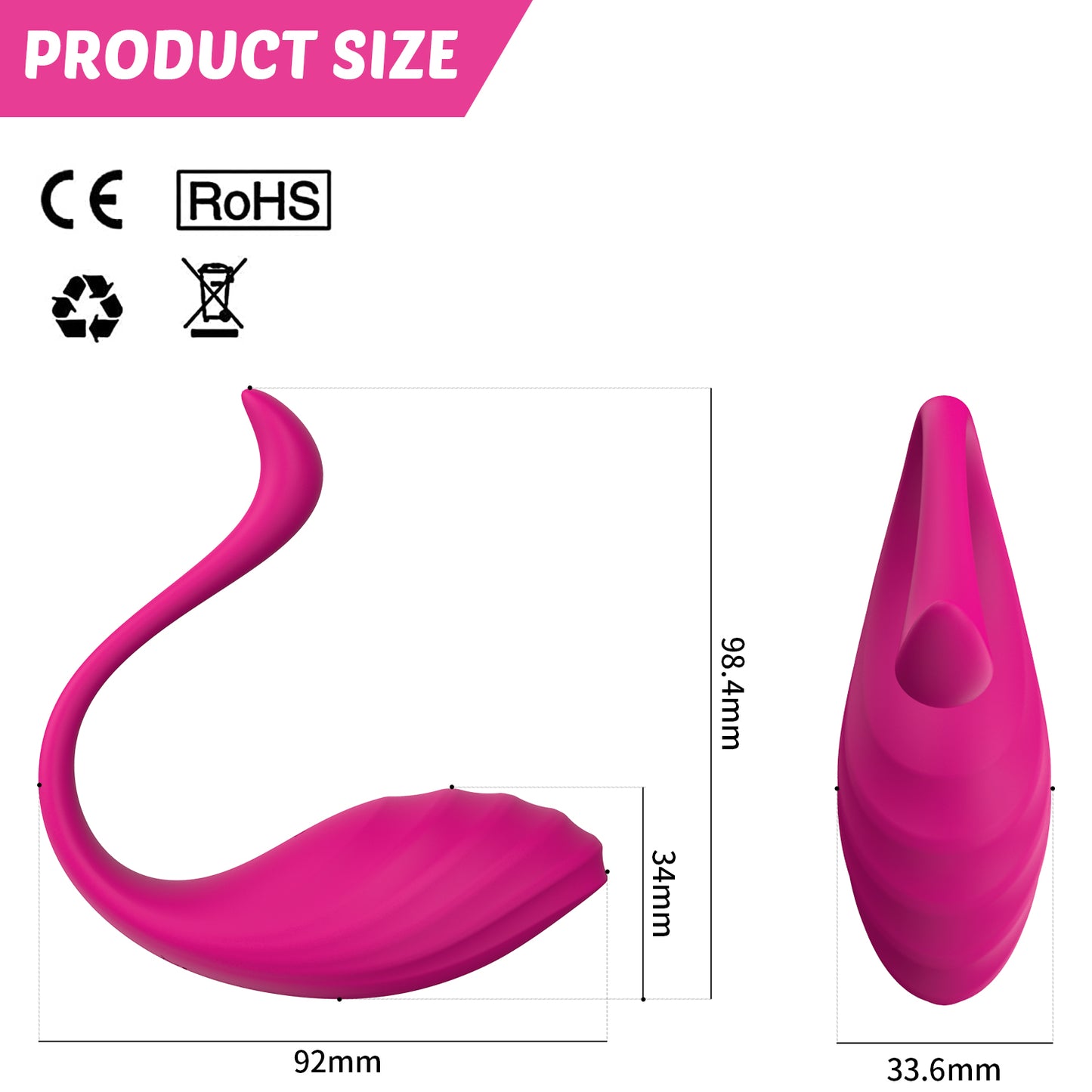 DEEPLIK APP Remote Control G-spot Panty Vibrator, Pink Fun Long Distance Bluetooth Wearable, Rechargerable Adult Sex Toys More Than 10 Vibrations for Women and Couple, Female Toy