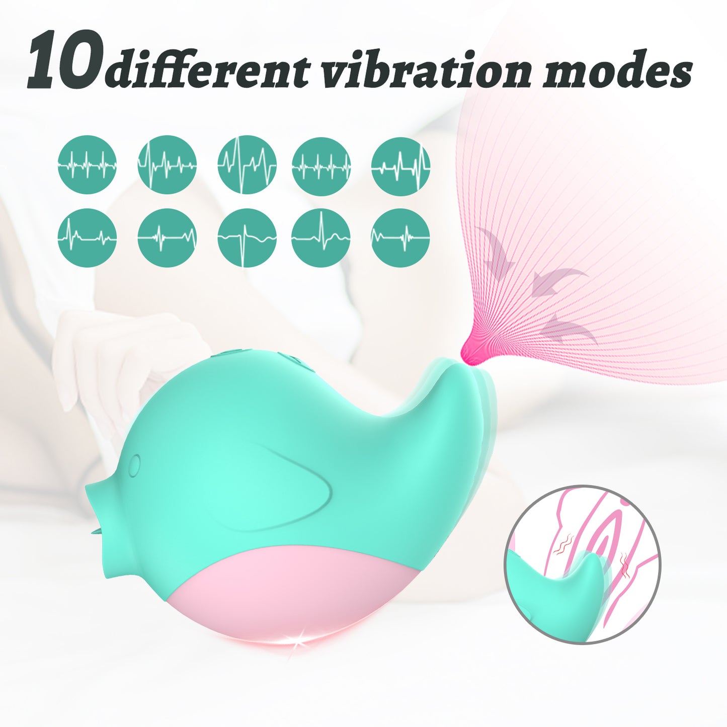 Deeplik's Bird Clitoral Licking G Spot Vibrator, Tongue Adult Toys for Women Couple Play, Vibrating Sex Toy for Double Stimulation with 10 Licking & 10 Vibration Patterns