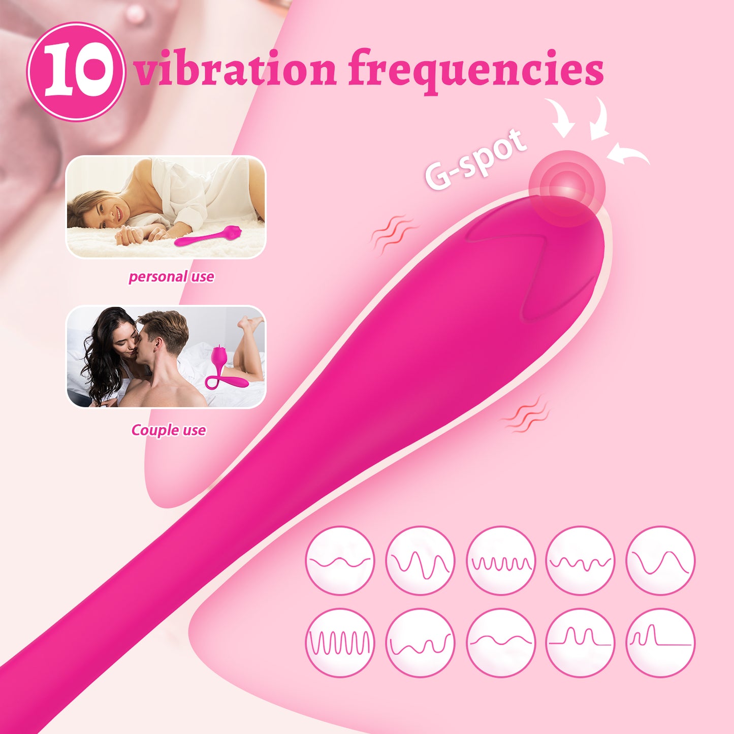 Deeplik Tongue Licking Vibrators Adult Toy for Women Sex Toys, 2 in 1 Tongue Toy 10 Licking & 10 Egg Vibrator Modes, Rose Sexual Pleasure Tool Dual Vibrator Bullet Toys for Female Nipple Clitoral Stimulator