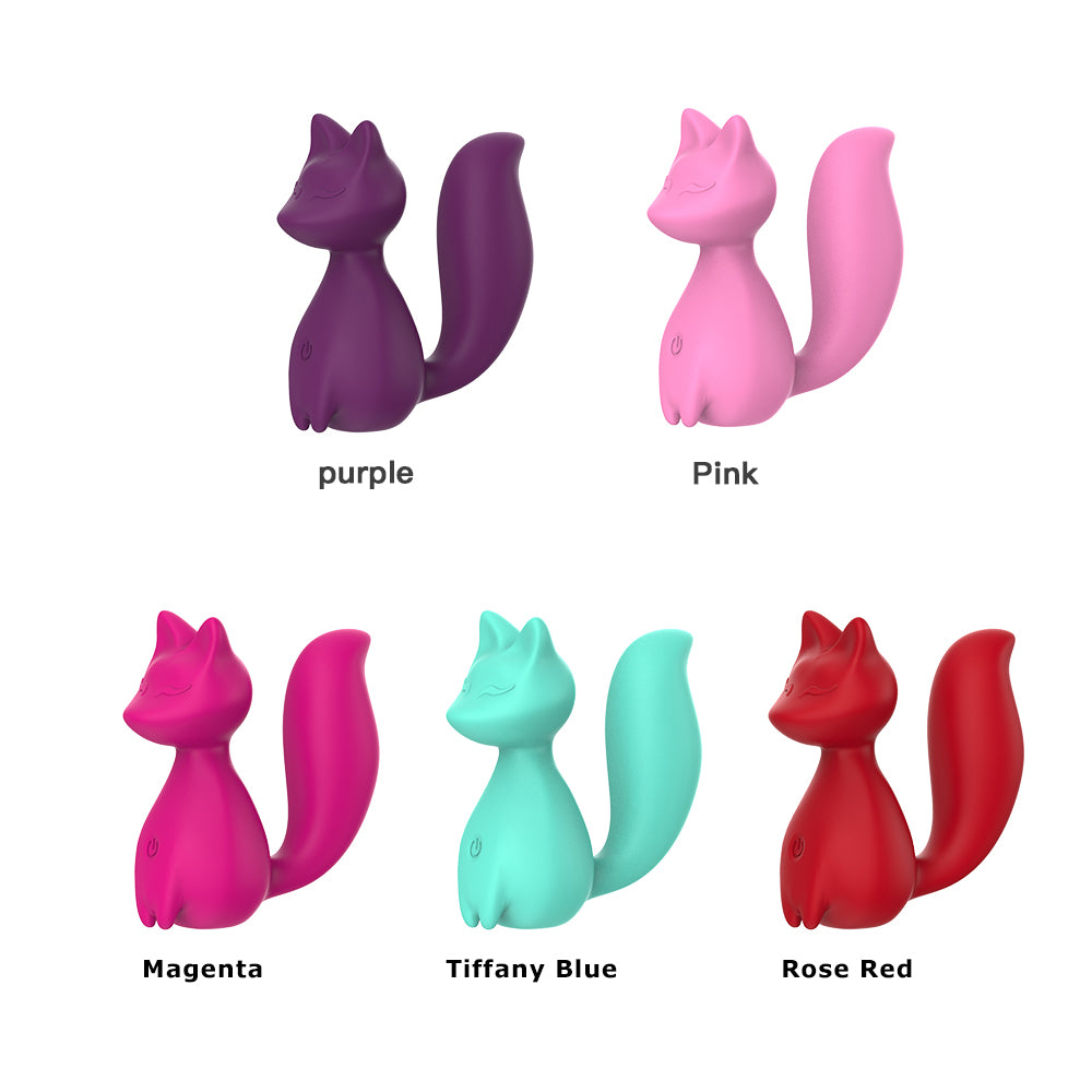 DEEPLIK 10 Modes Jump Egg Vibrator Cute Fox Shape Mini Vibrator- Silicone Recharge Clitoral Vibrator G Spot Vibrator Adult Sex Toy for Women Man